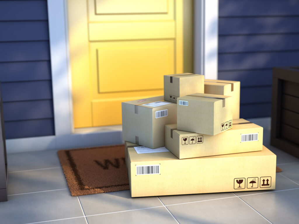 Packages on home porch