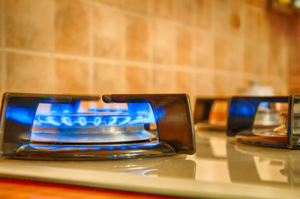 Gas stove in home